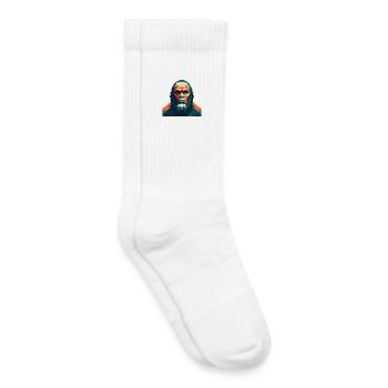 Big Foot Cartoon Figur Buntes Haustier Tier - Kinder Tennissocken - Weiß - Rechts