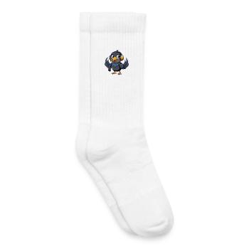 Krähe Lustige Zeichentrickfigur Kopfhörer Musik - Kinder Tennissocken - Weiß - Rechts