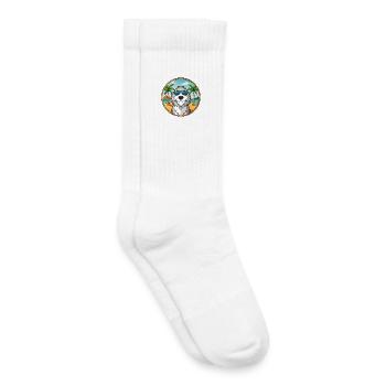 Polnische Schäferhundrasse Cartoon Sonnenbrille Strand - Kinder Tennissocken - Weiß - Rechts