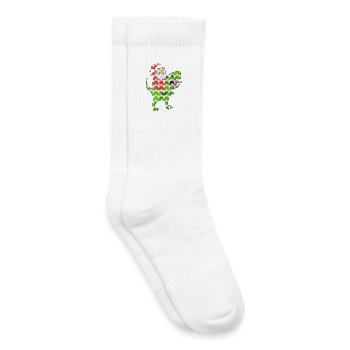 Weihnachten Dinosaurier Ugly Christmas Effekt - Kinder Tennissocken - Weiß - Rechts
