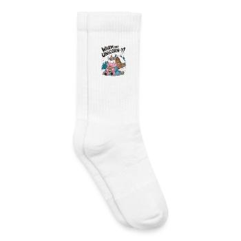 Warm And Unicorn-y! - Kids Tennis Socks - white - Right