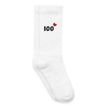 100. 100 YEARS. 100th ANNIVERSARY. BIRTHDAY 100 - Kids Tennis Socks - white - Right