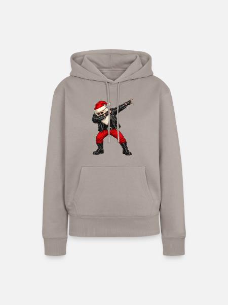 Weichnachten / Weichnachtsmann / Santa Dab - Frauen Premium Bio Hoodie - Taupe