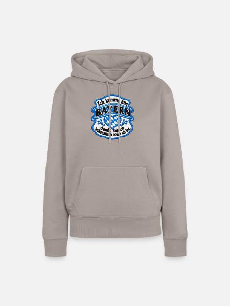 Bayern_Herz_Wappen - Frauen Premium Bio Hoodie - Taupe