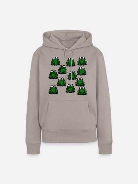 Frösche Lieblingstiere Geschenk - Frauen Premium Bio Hoodie - Taupe