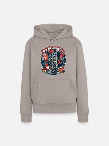 Christmas Roboter-Onkel lädt Feststimmung - Frauen Premium Bio Hoodie - Taupe