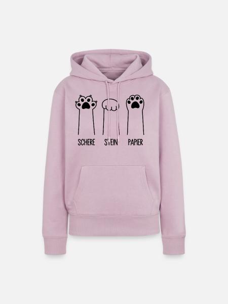 Schere Stein Papier Katze Pfote Spiel Katzenpfoten - Frauen Premium Bio Hoodie - Altrosa