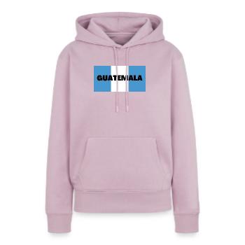 Guatemala in guatemaltekischen Flaggenfarben - Frauen Premium Bio Hoodie - Altrosa - Vorne - Julia (174cm)