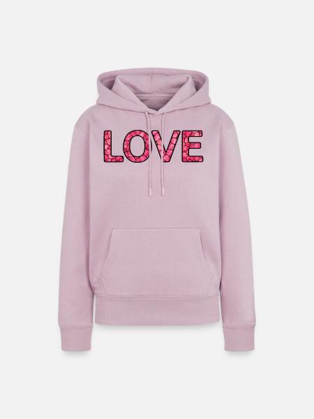 LOVE-Pink-30cm - Frauen Premium Bio Hoodie - Altrosa