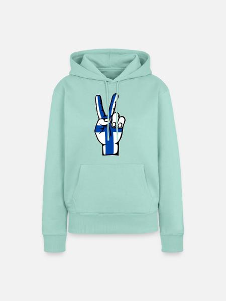 Finnland Flagge Frieden Victory Symbol - Frauen Premium Bio Hoodie - Mint