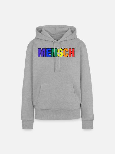 Mensch in Regenbogenfarben - Frauen Premium Bio Hoodie - Grau meliert