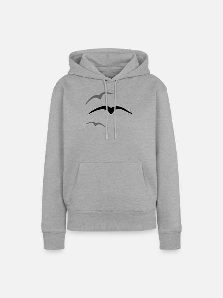 Vogel 3 - Frauen Premium Bio Hoodie - Grau meliert