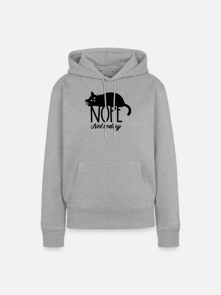 Nope not today cat  - Frauen Premium Bio Hoodie - Grau meliert