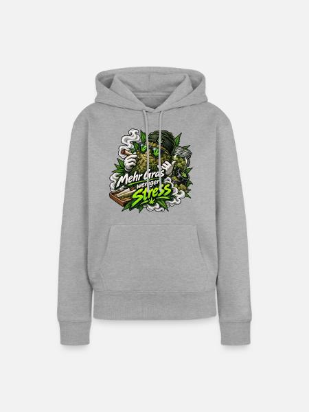 Mach Ma kein Stress - Frauen Premium Bio Hoodie - Grau meliert