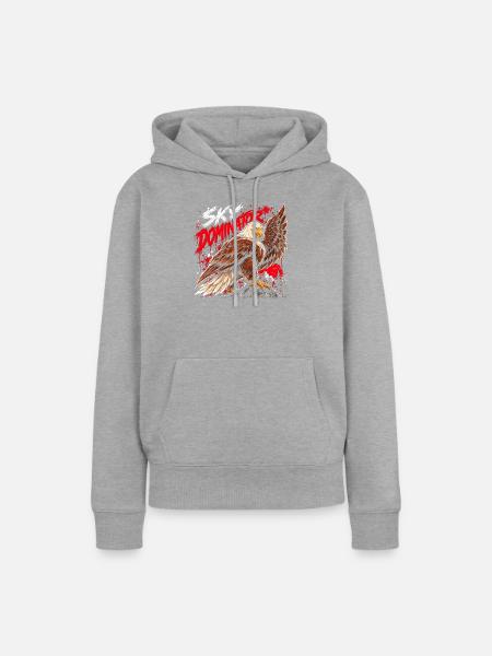 Sky Dominator Adler - Frauen Premium Bio Hoodie - Grau meliert