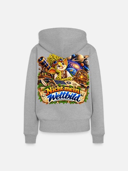 Wenuma Nicht mein Weltbild - Frauen Premium Bio Hoodie - Grau meliert