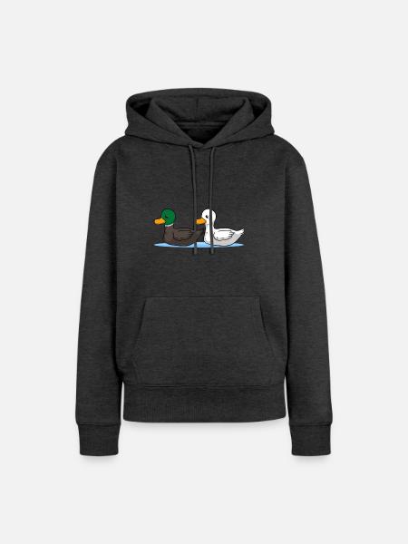 Enten - Frauen Premium Bio Hoodie - Anthrazit meliert
