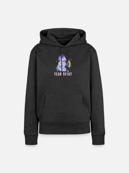 Team Braut - Frauen Premium Bio Hoodie - Anthrazit meliert