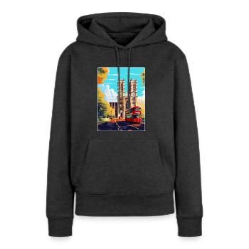 Westminster Abbey London England Großbritannien Reiseplakat - Frauen Premium Bio Hoodie - Anthrazit meliert - Vorne - Selfina (174cm)