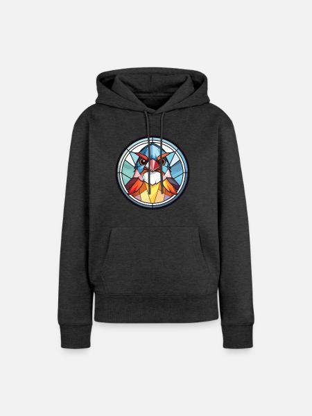 Spatz Bunte Aquarell-Tierillustration - Frauen Premium Bio Hoodie - Anthrazit meliert