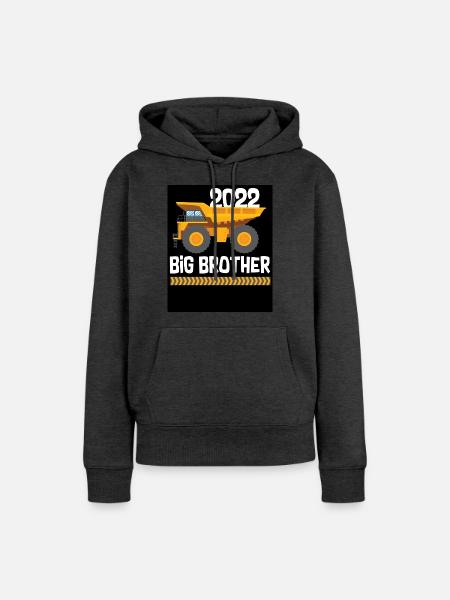 2022 Großer Bruder Radlader - Frauen Premium Bio Hoodie - Anthrazit meliert