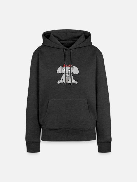 Elefant Elephant - Frauen Premium Bio Hoodie - Anthrazit meliert