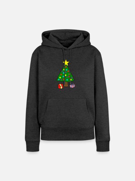Weihnachtsbaum - Frauen Premium Bio Hoodie - Anthrazit meliert