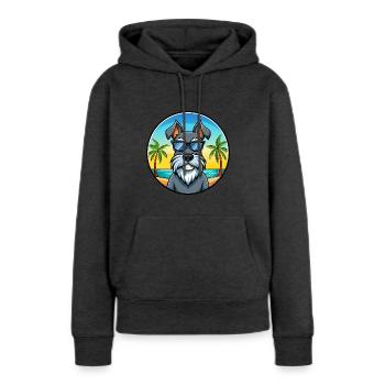 Standard Schnauzer Hunderasse Cartoon Sonnenbrille - Frauen Premium Bio Hoodie - Anthrazit meliert - Vorne - Selfina (174cm)