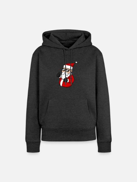 Cool Santa - Frauen Premium Bio Hoodie - Anthrazit meliert