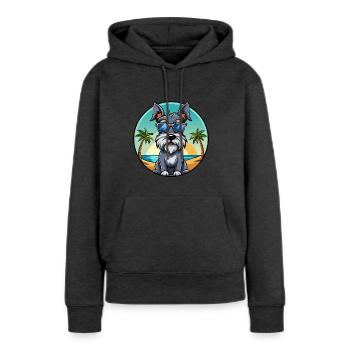 Standard Schnauzer Hunderasse Cartoon Sonnenbrille - Frauen Premium Bio Hoodie - Anthrazit meliert - Vorne - Selfina (174cm)
