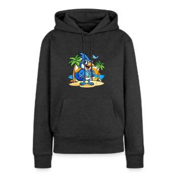 Blue Jay Lustige Cartoon Sommer Strand Sonnenbrille - Frauen Premium Bio Hoodie - Anthrazit meliert - Vorne - Selfina (174cm)