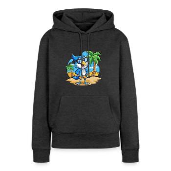 Blue Jay Lustige Cartoon Sommer Strand Sonnenbrille - Frauen Premium Bio Hoodie - Anthrazit meliert - Vorne - Selfina (174cm)