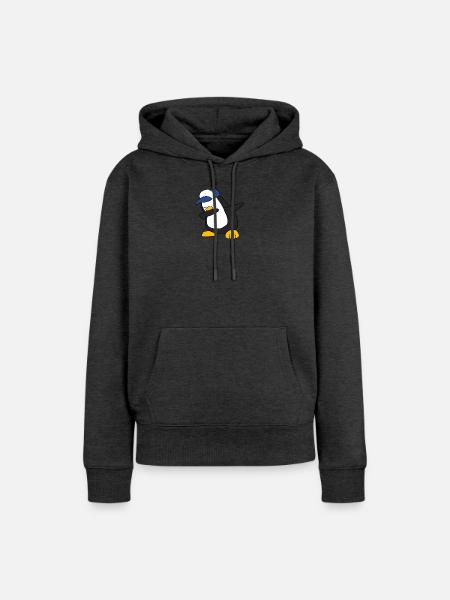 Penguin Dabbing Dab Pinguin - Frauen Premium Bio Hoodie - Anthrazit meliert