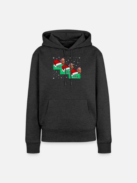 Ho Ho Ho Lebkuchenmännchen - Frauen Premium Bio Hoodie - Anthrazit meliert