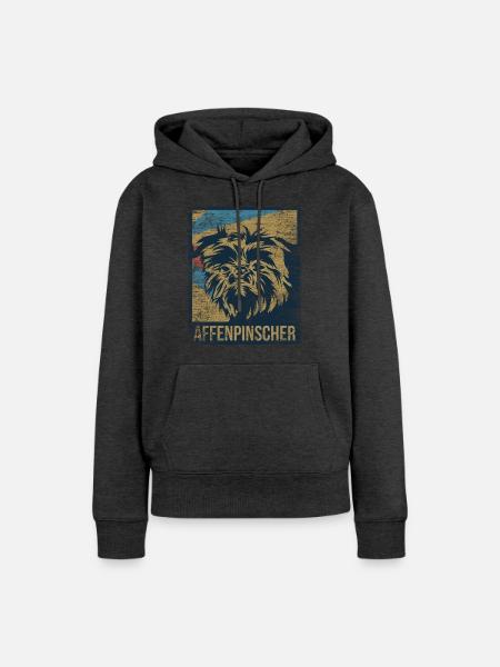 Munterer Affenpinscher Züchter - Frauen Premium Bio Hoodie - Anthrazit meliert