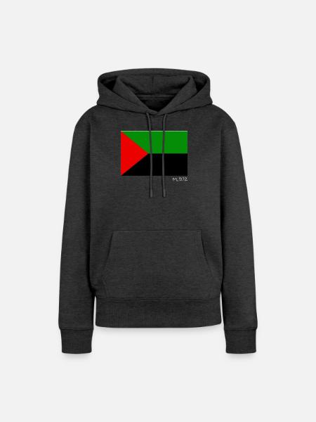 Flagge M.972 (weiß) - Frauen Premium Bio Hoodie - Anthrazit meliert