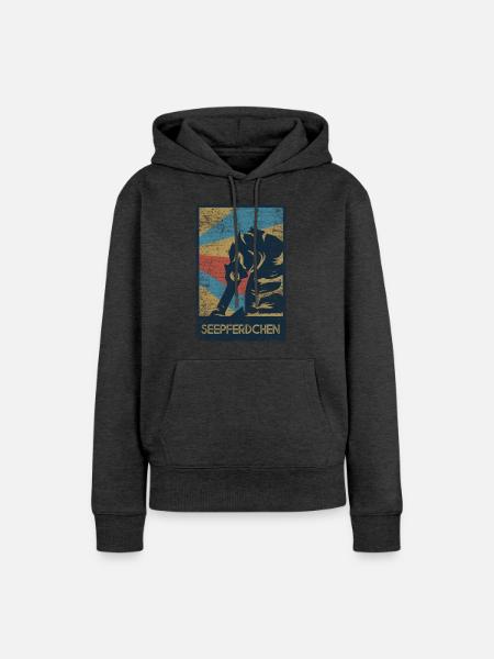 Anmutiges Seepferdchen Korallenriff - Frauen Premium Bio Hoodie - Anthrazit meliert