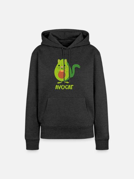 Verschmuste Avocado Samtpfötchen - Frauen Premium Bio Hoodie - Anthrazit meliert