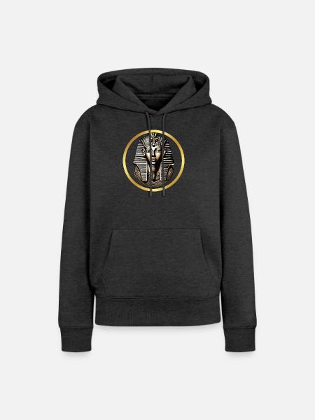 Pharaonisches Design 8 - Frauen Premium Bio Hoodie - Anthrazit meliert
