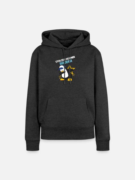 Stolzer Kleiner Bruder - Frauen Premium Bio Hoodie - Anthrazit meliert