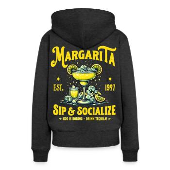 Margarita Cocktail Sip Socialize - Women’s Premium Organic Hoodie - heather anthracite - Back - Selfina (174cm)