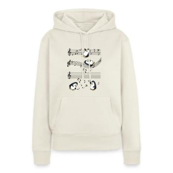 manchot - Sweat à capuche Premium bio Femme - blanc cassé - Devant - Selfina (174cm)