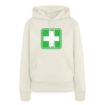 Icône vectorielle de panneaux de sécurité croisés médicales de premiers secours - Sweat à capuche Premium bio Femme - blanc cassé - Devant - Selfina (174cm)