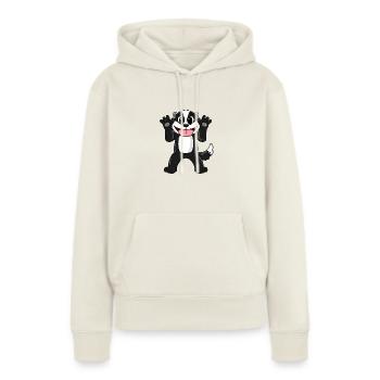 Dachs - Frauen Premium Bio Hoodie - Naturweiß - Vorne - Selfina (174cm)