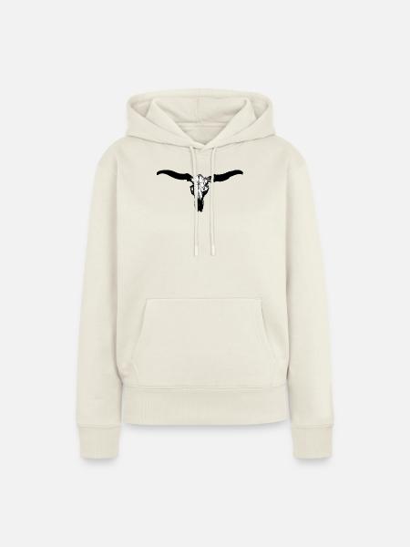 tierschädel rind - Frauen Premium Bio Hoodie - Naturweiß