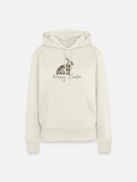 Easter happy Easter - Frauen Premium Bio Hoodie - Naturweiß