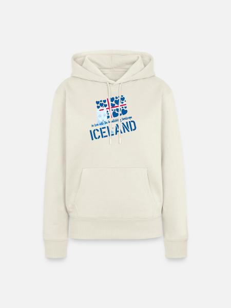 Iceland fox - Frauen Premium Bio Hoodie - Naturweiß