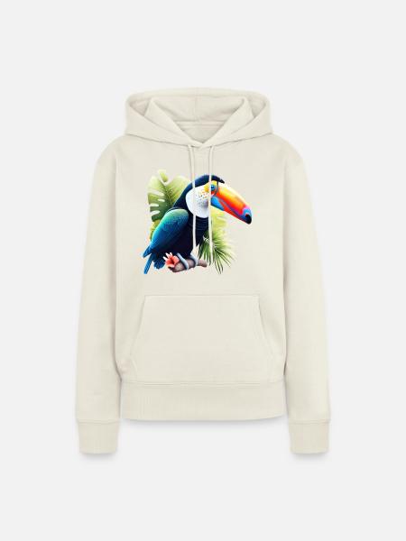 Tukan Naturliebhaber - Frauen Premium Bio Hoodie - Naturweiß