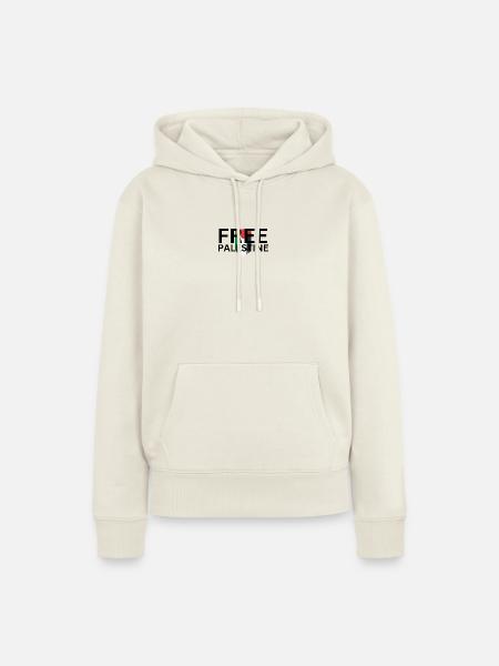 Free Palestine - Frauen Premium Bio Hoodie - Naturweiß