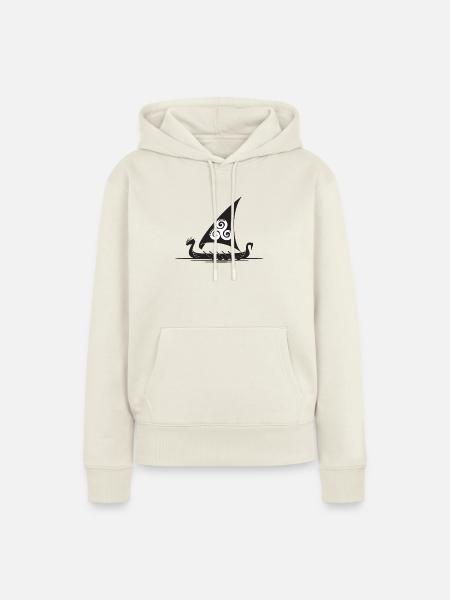 Vikingerschiff Triskel Segel - Frauen Premium Bio Hoodie - Naturweiß